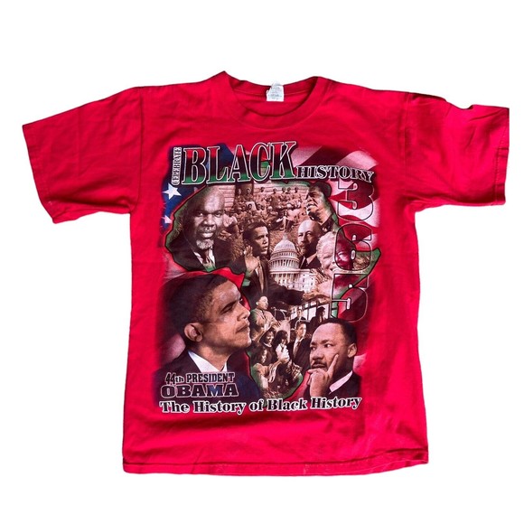 Vintage Other - Vintage Obama Martin Luther King Red History Month Shirt Double Sided M